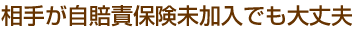 自賠責保険に相手が未加入でも大丈夫